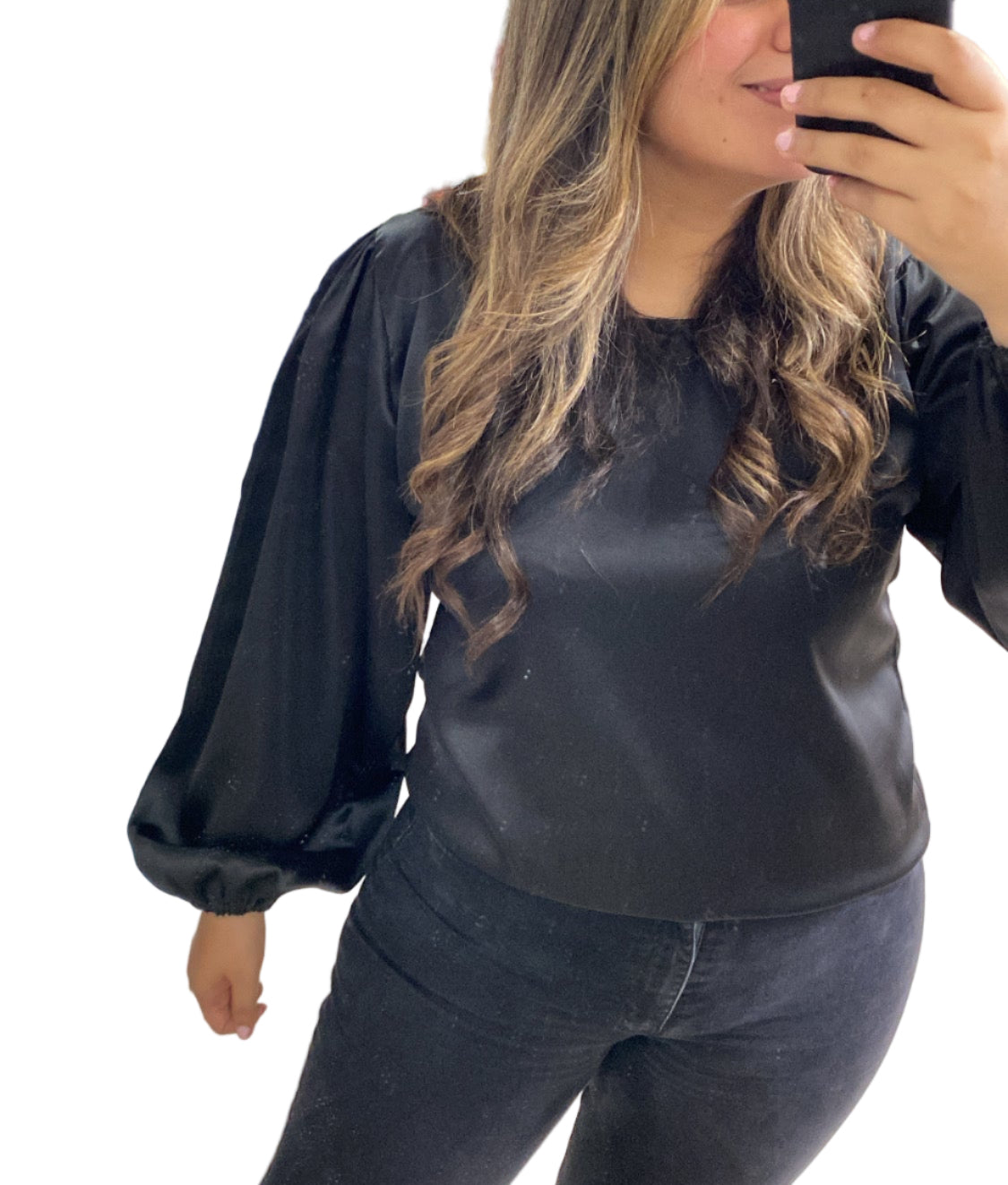 SATIN BLOUSE en negro