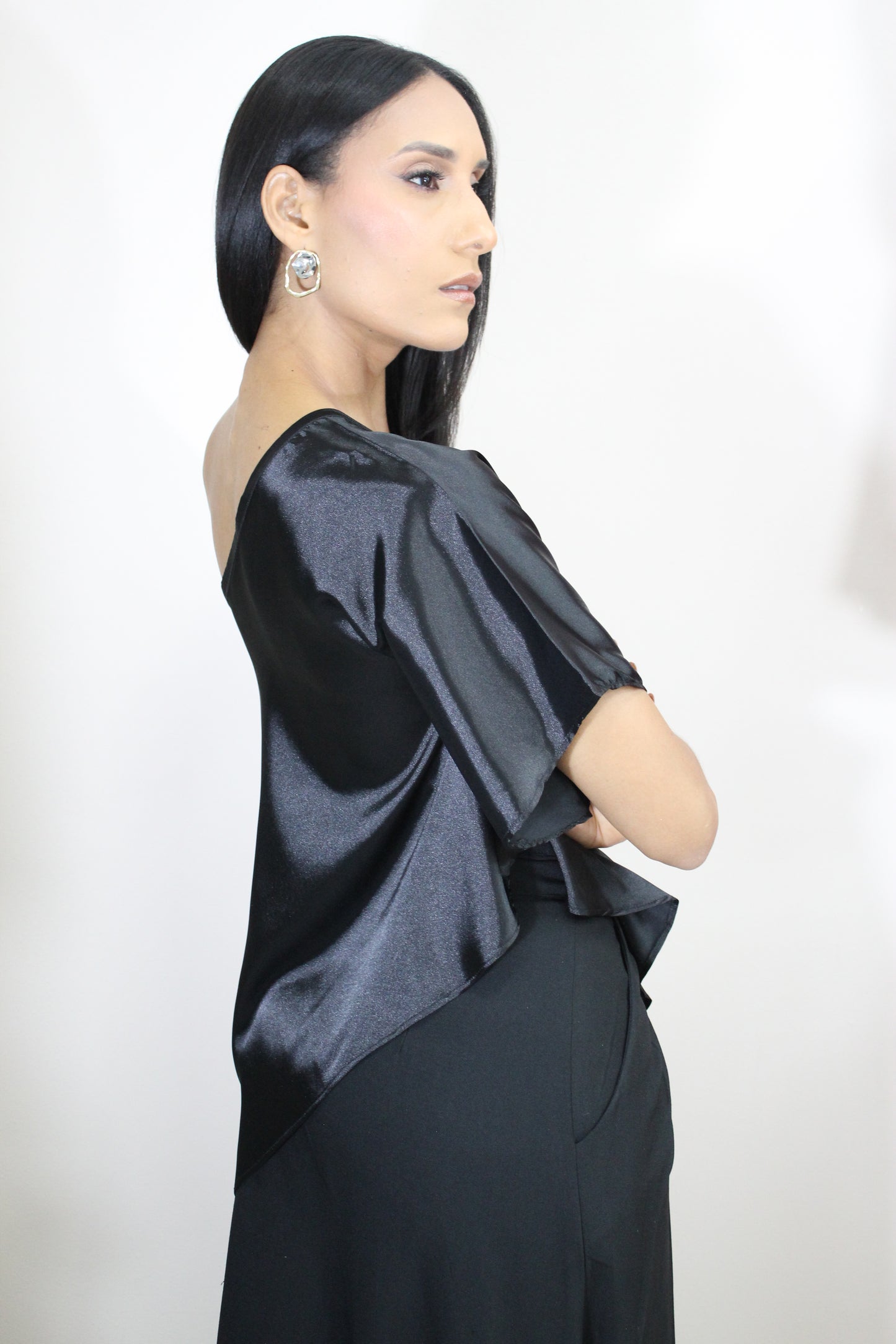 SATIN LONG NEGRO
