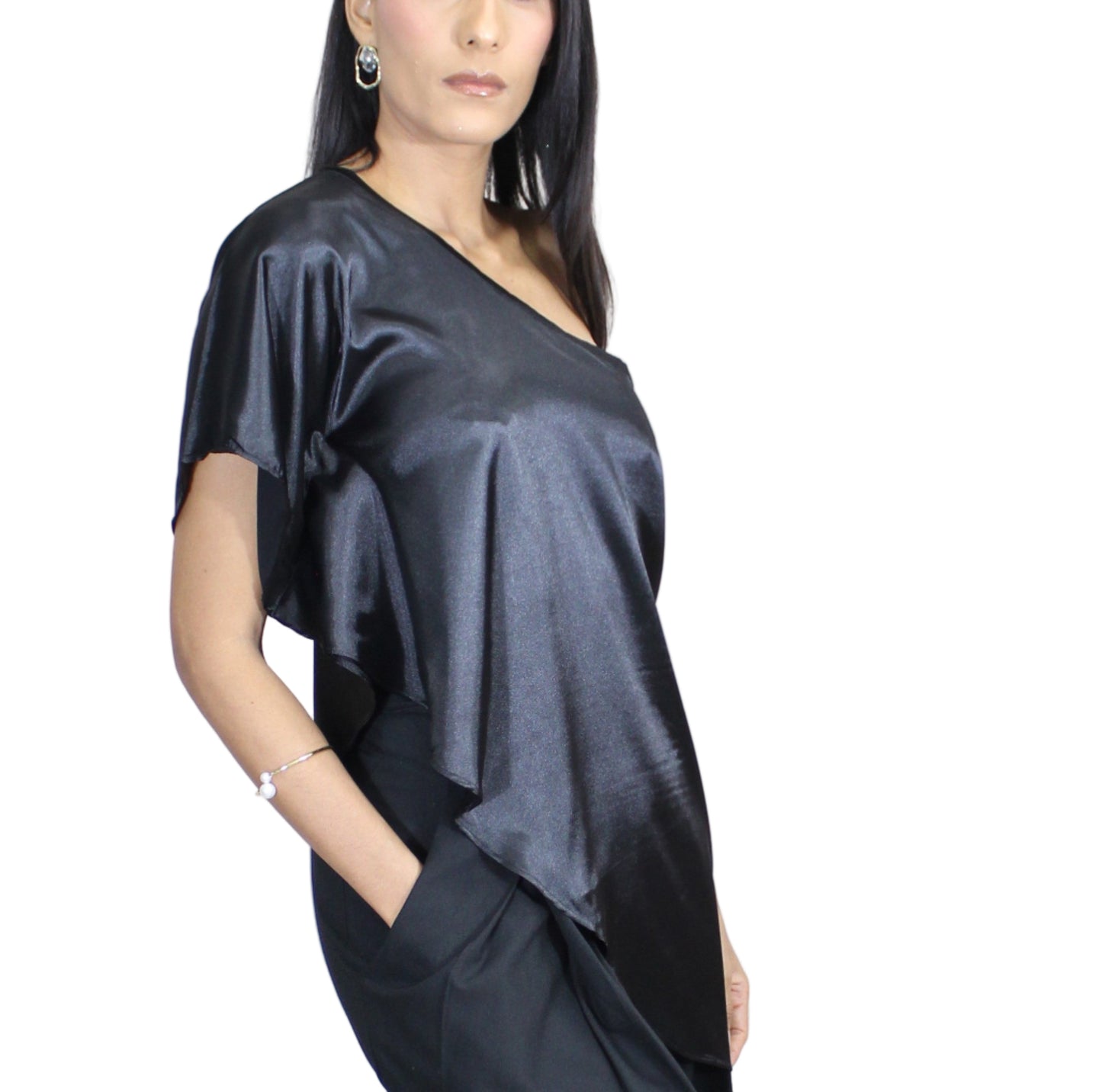 SATIN LONG NEGRO