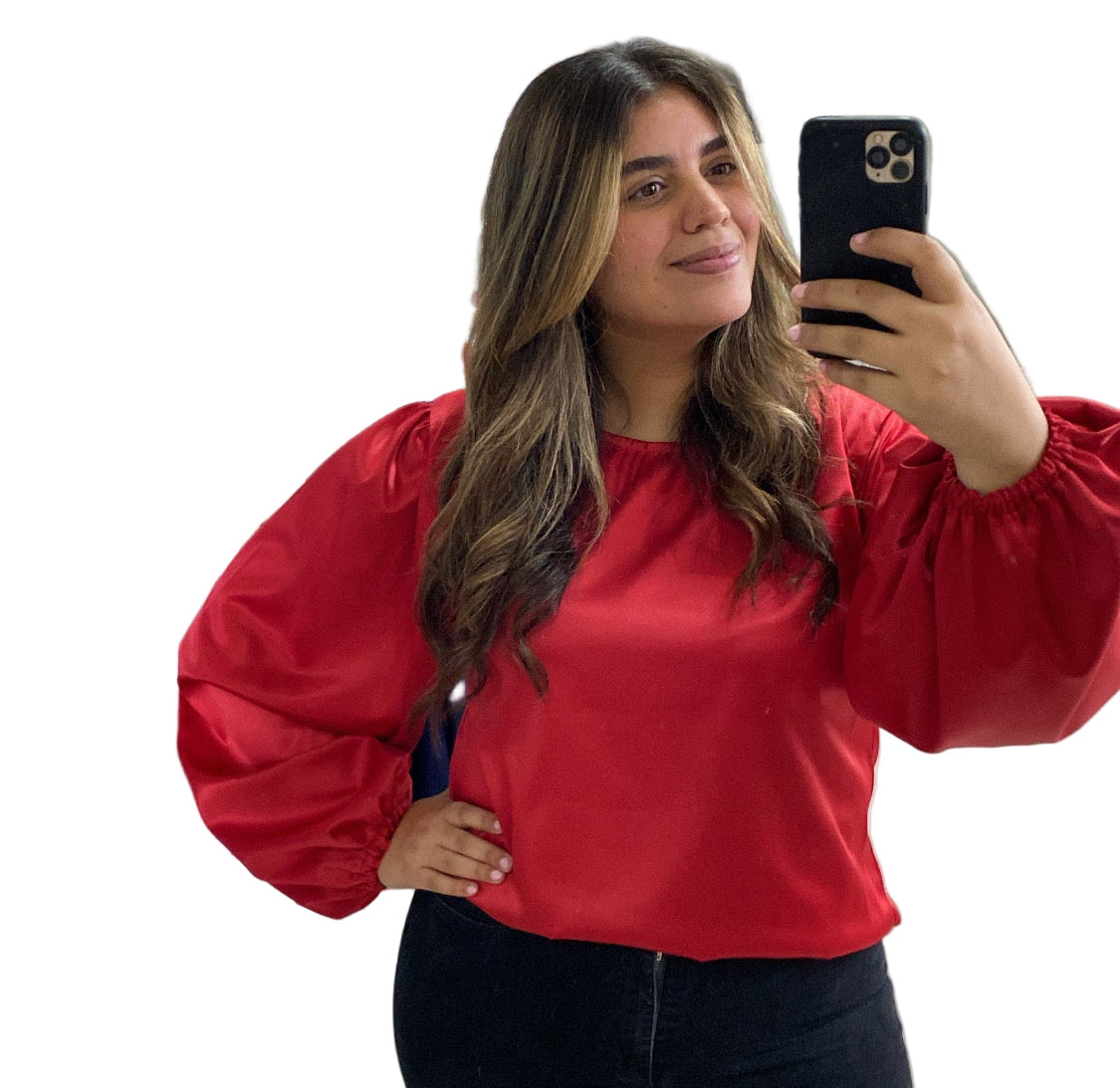 SATIN BLOUSE en red