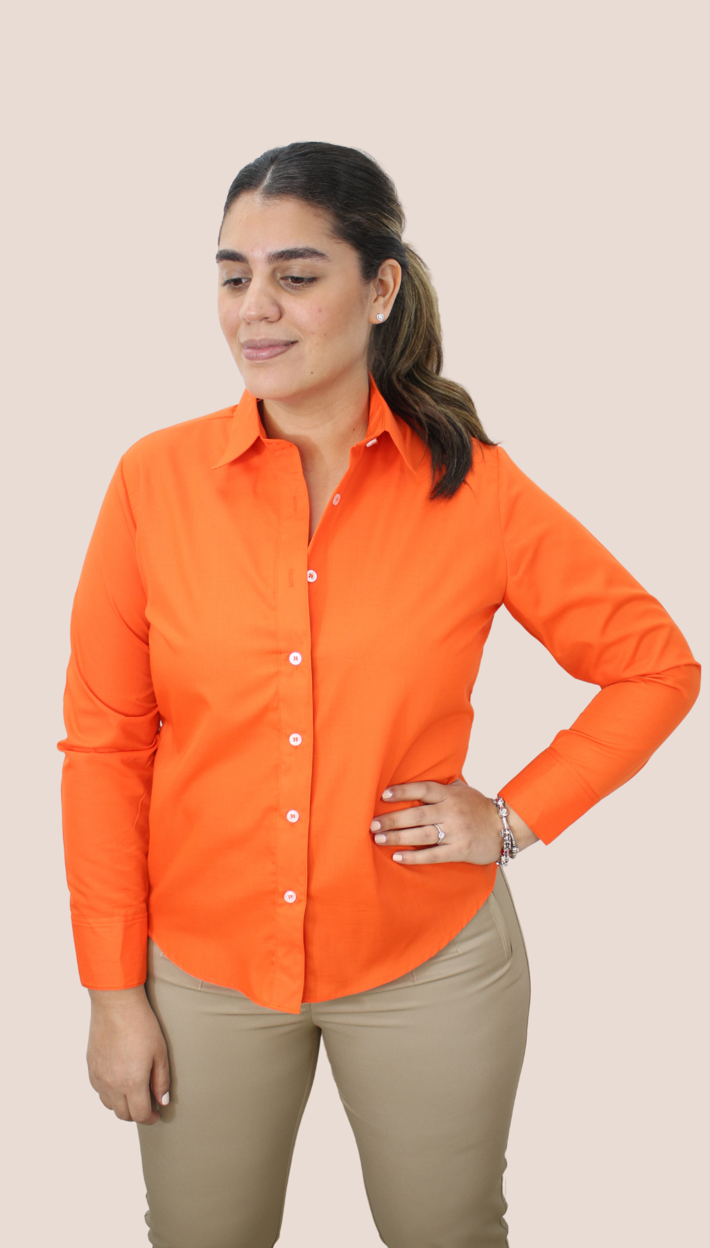 Camisa Naranja Mangas Largas