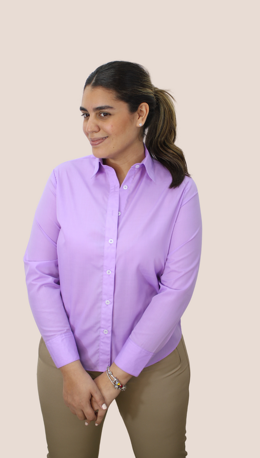 Camisa Lila Mangas Largas