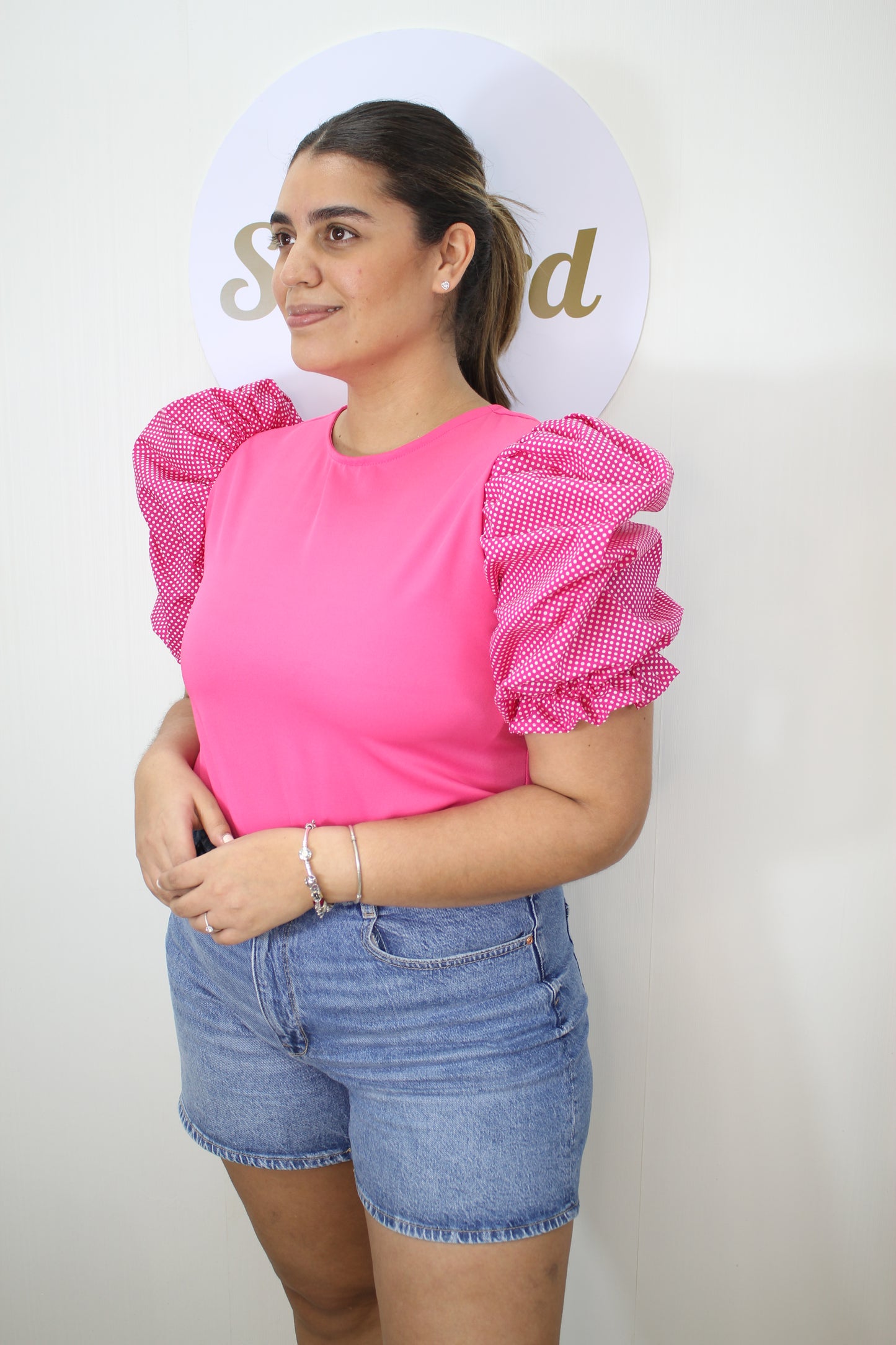 DOTS pink Blouse estampada