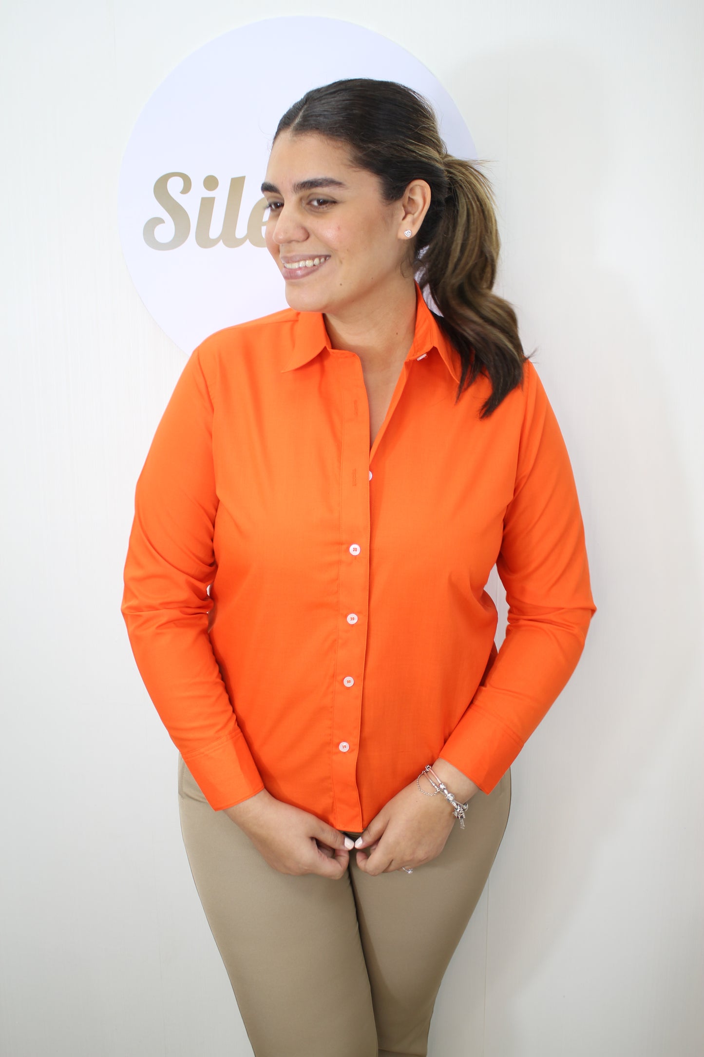 Camisa Naranja Mangas Largas