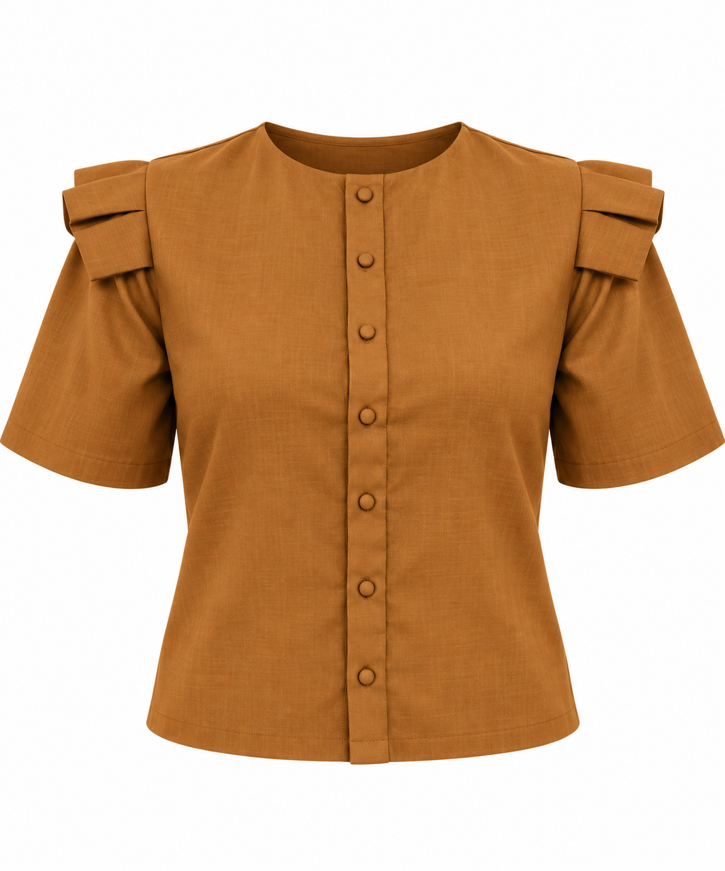 Camisa volante lino/rayon