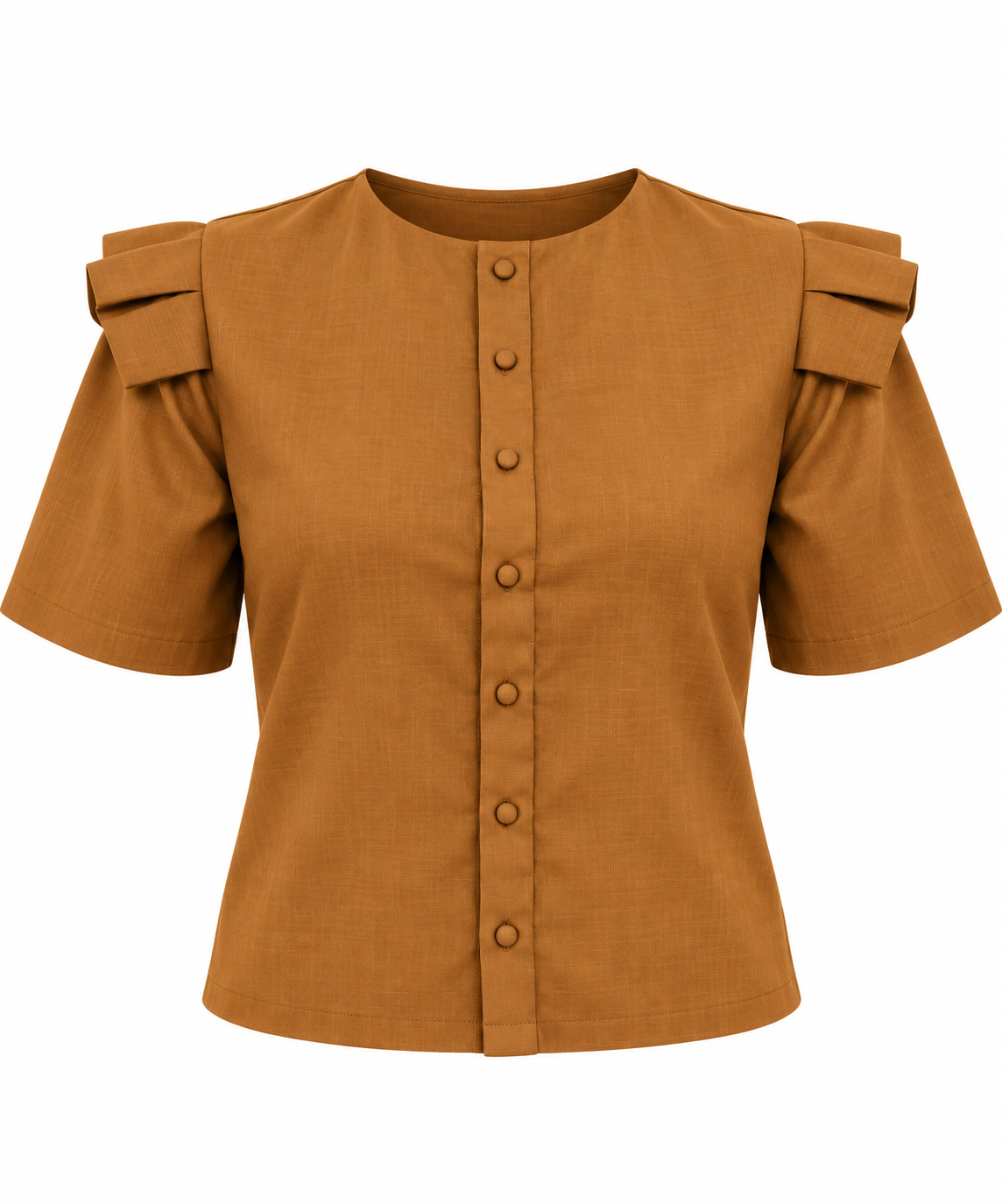 Camisa volante lino/rayon