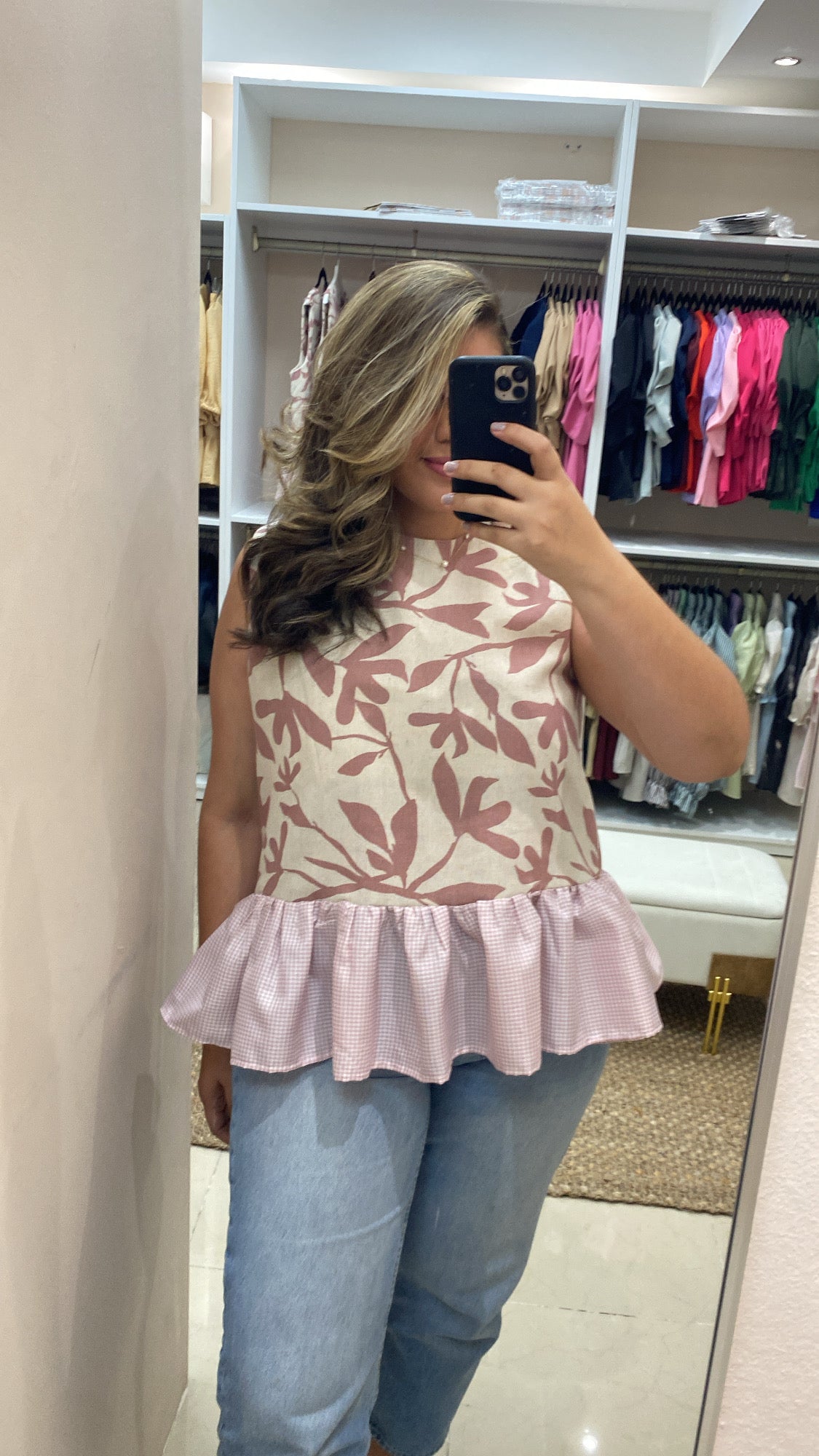 Peplum Top Rosa Palo