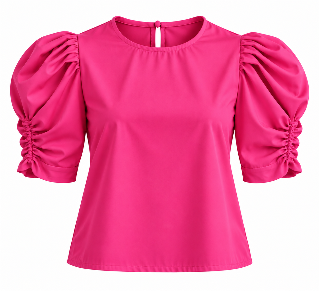Blusa ruche fucsia