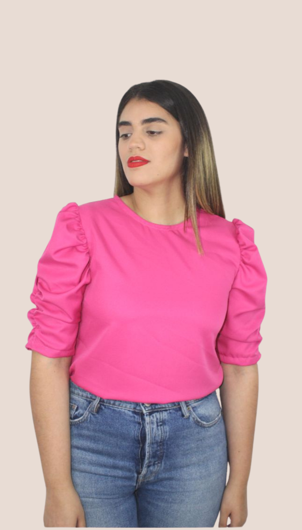 Rosado Fucsia Ruche Basic