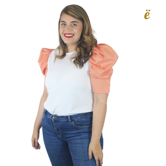 Orange vichy Blouse