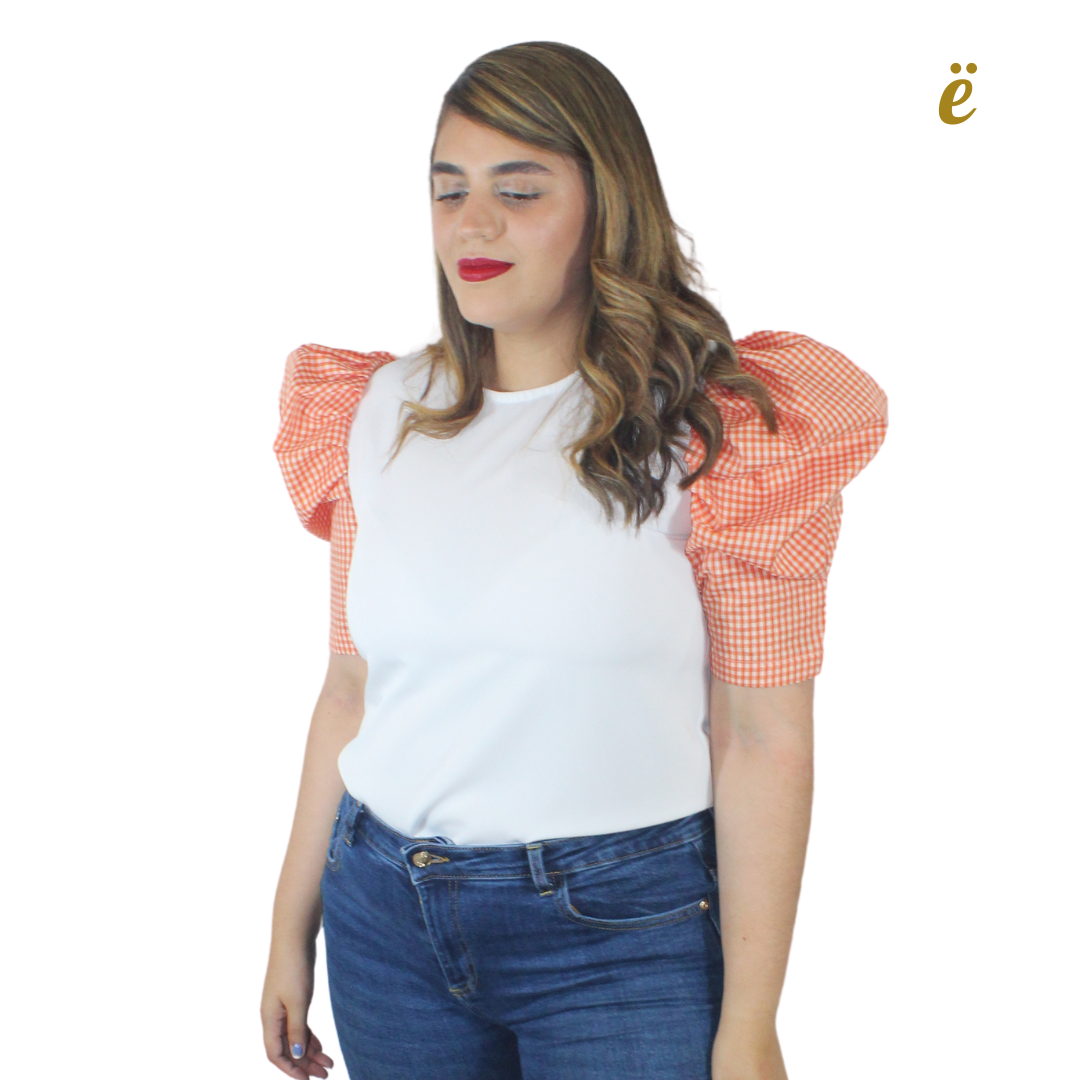 Orange vichy Blouse