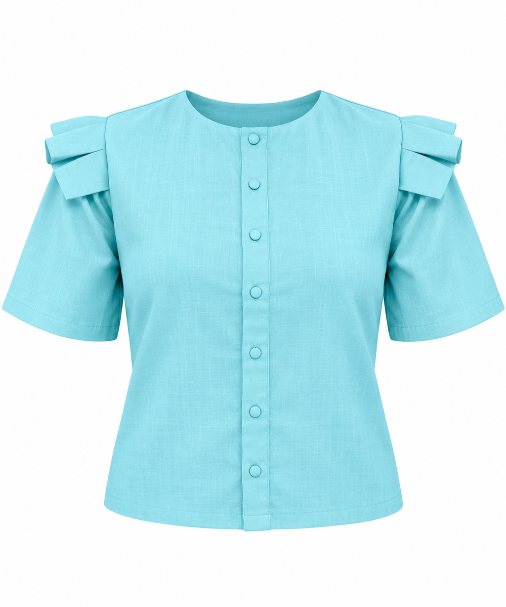 Camisa volante lino/algodon