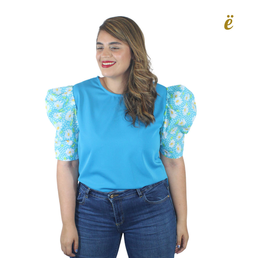 Turquesa Flower Blouse