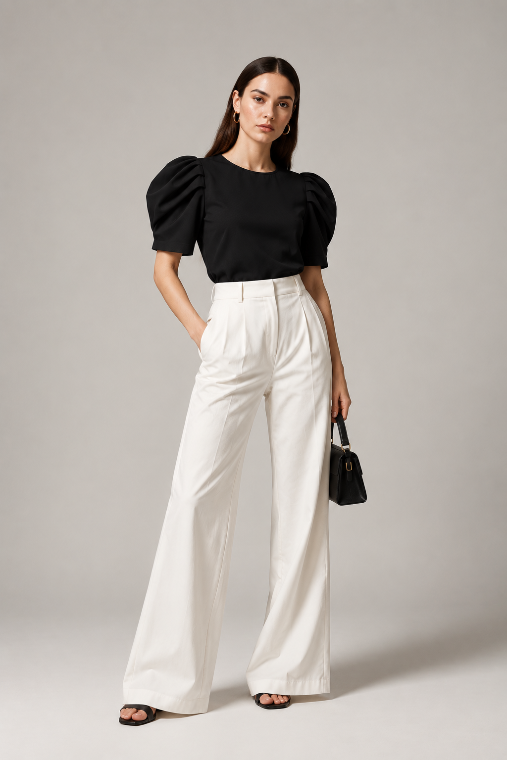Blusa tachón 3/4 blanca