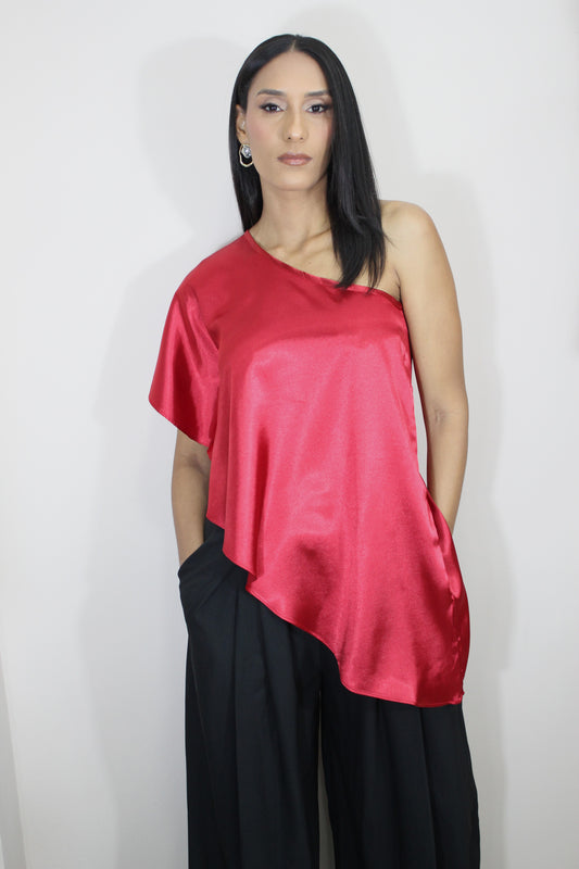 SATIN LONG ROJO