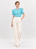 Camisa volante lino/algodon
