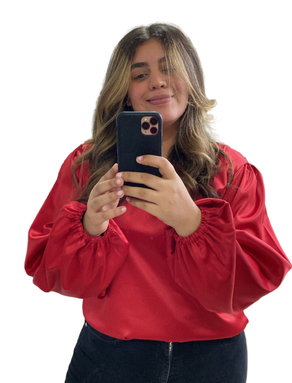 SATIN BLOUSE en red