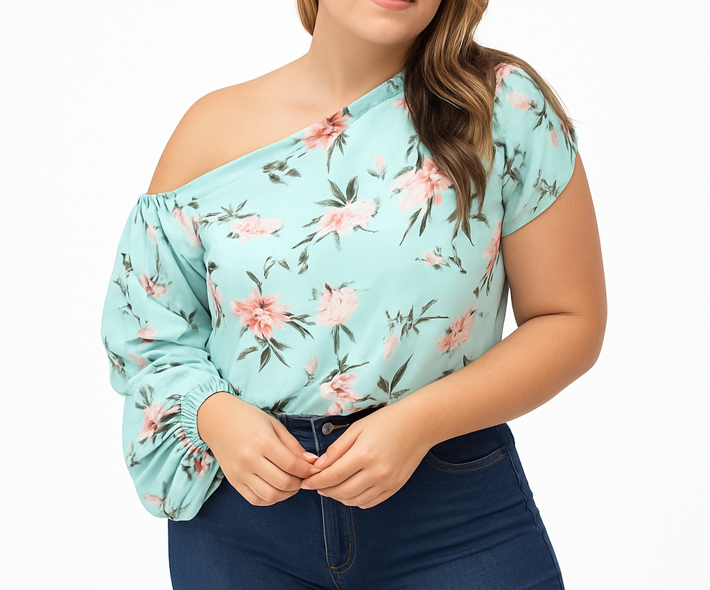 BLUE Blouse asimétrica