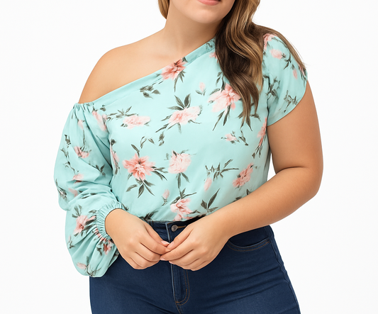 BLUE Blouse asimétrica