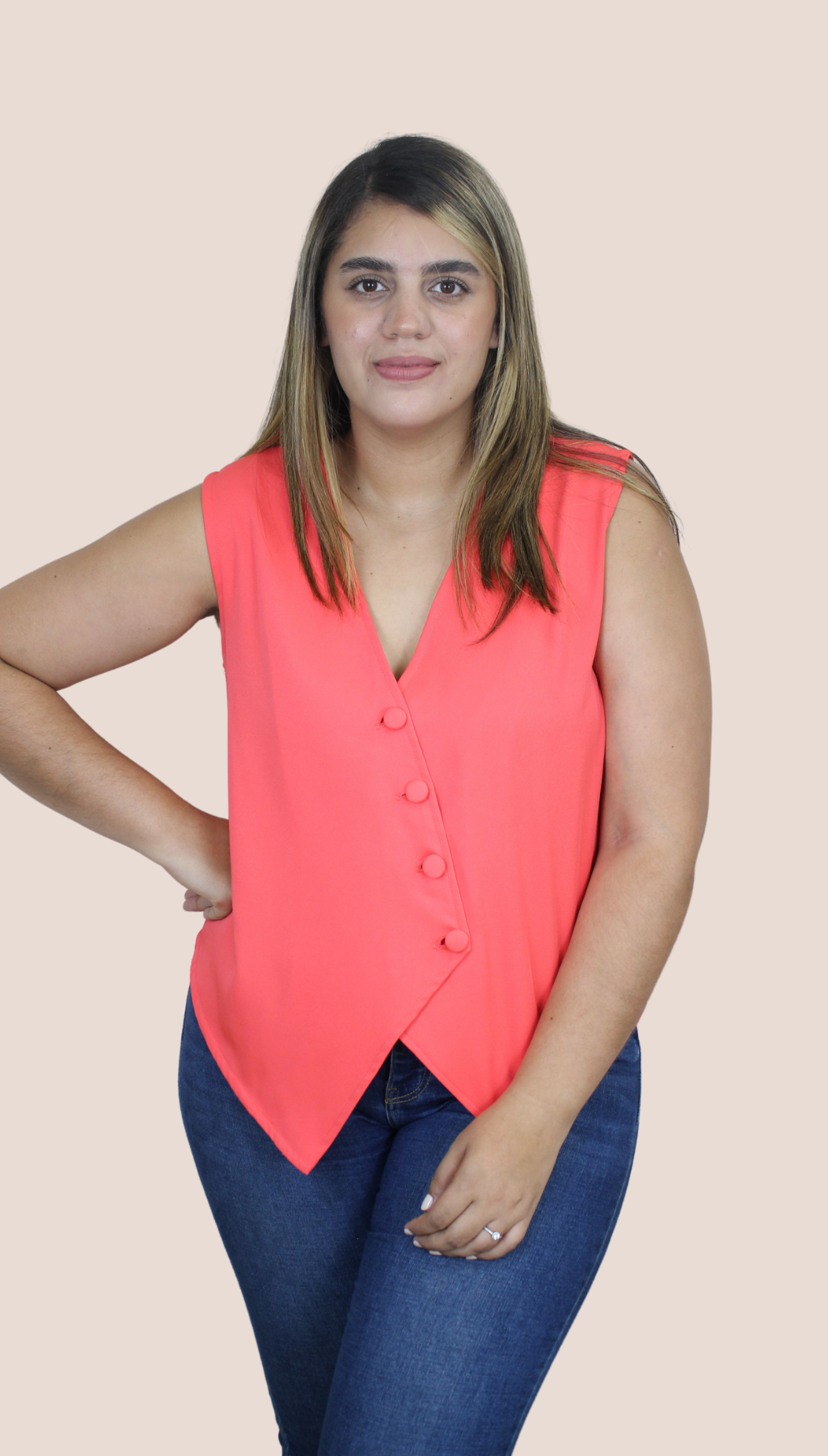 VEST Básico coral