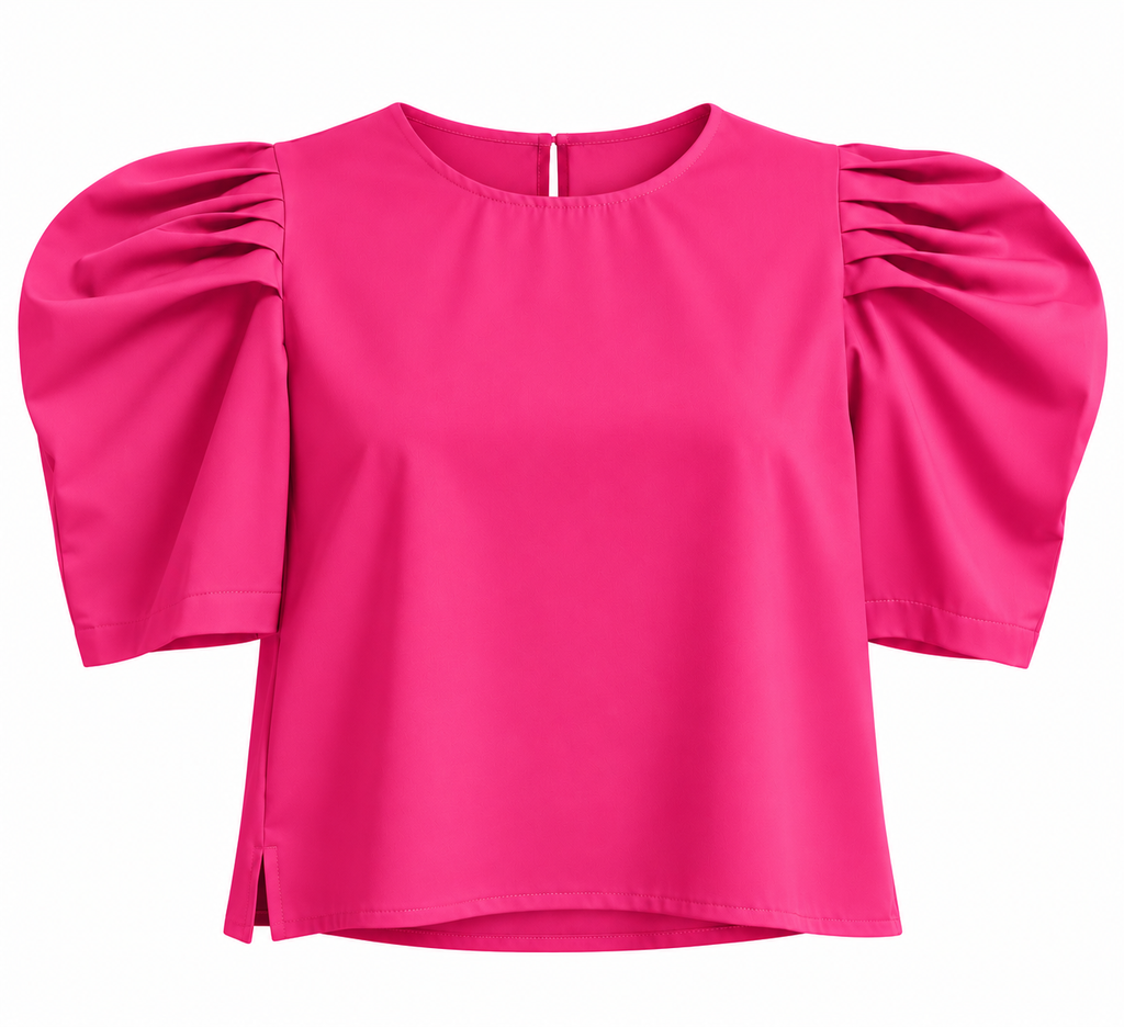 Blusa tachón 3/4 fucsia