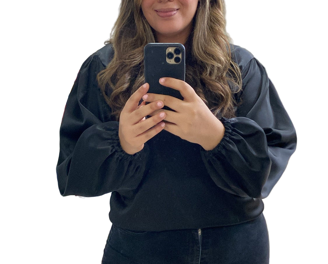 SATIN BLOUSE en negro