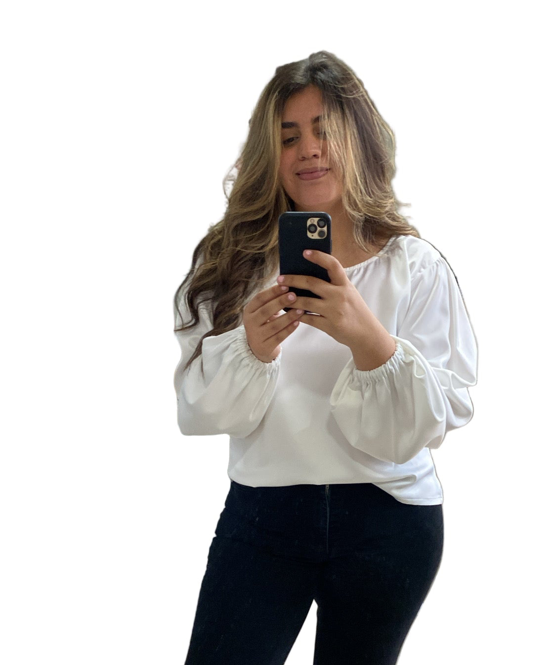 SATIN BLOUSE en blanco