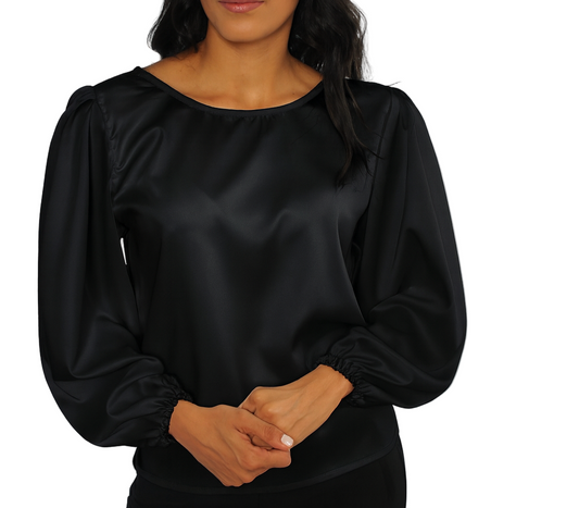 SATIN BLOUSE en negro