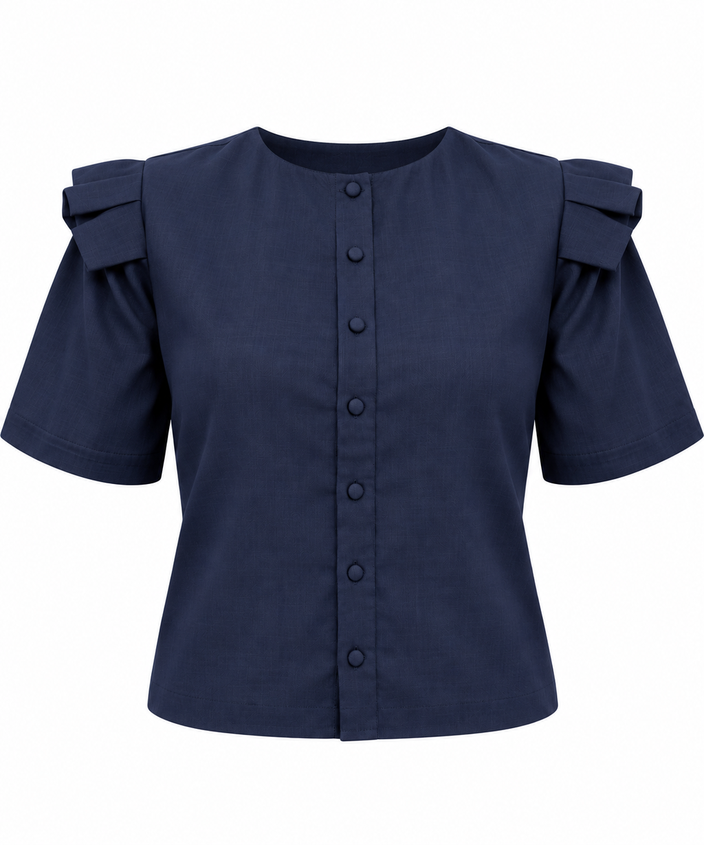 Camisa volante lino/algodon