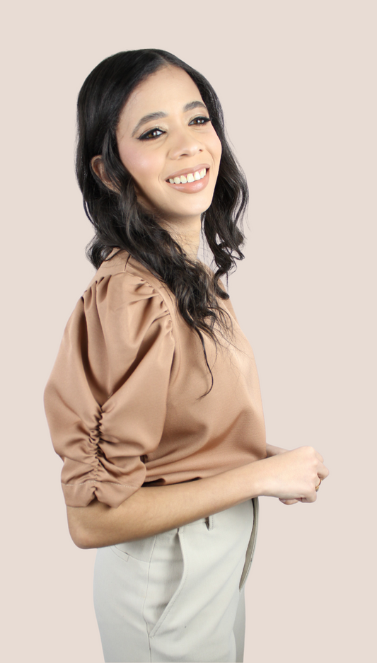 Mocha mousse Ruche Basic Blouse