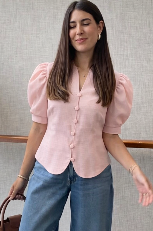 CAMISA BOTON FORRADO ROSA PASTEL