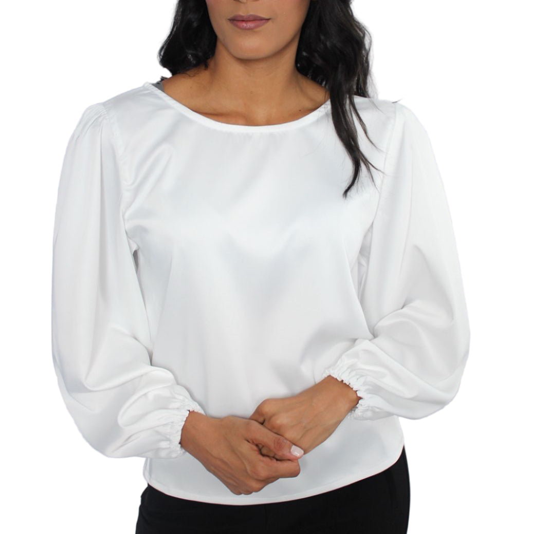 SATIN BLOUSE en blanco