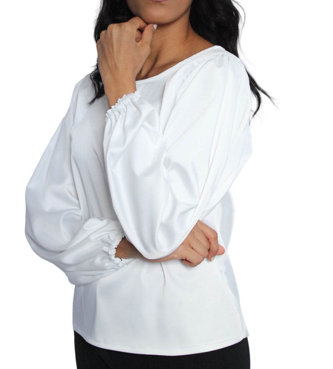 SATIN BLOUSE en blanco