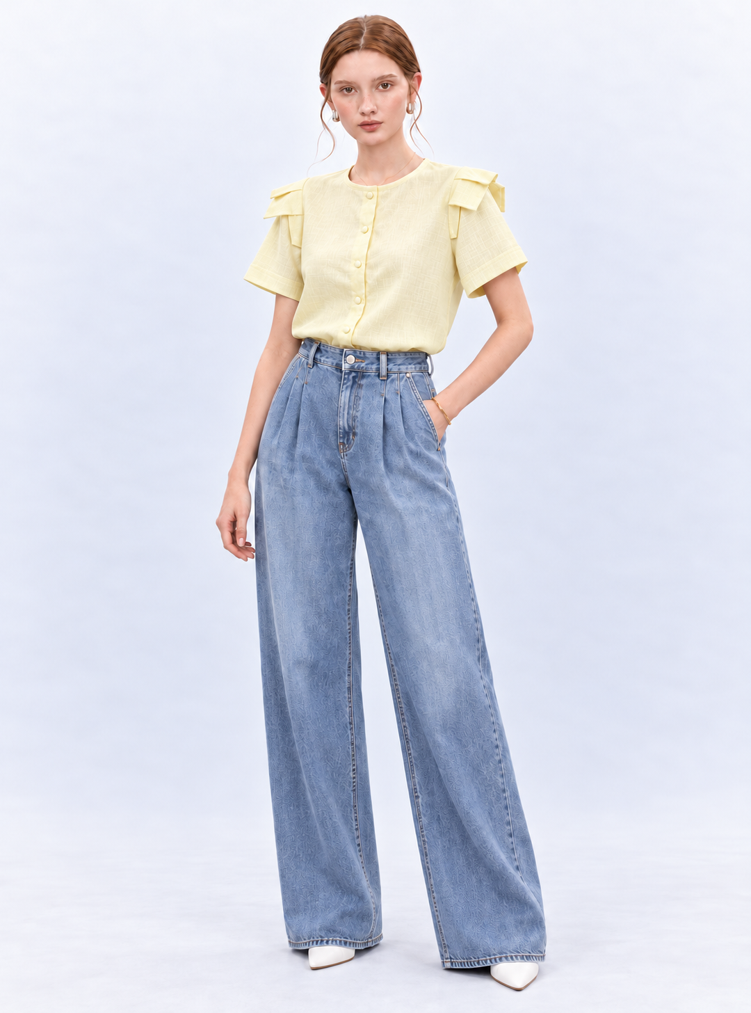 Camisa volante Lino/algodon