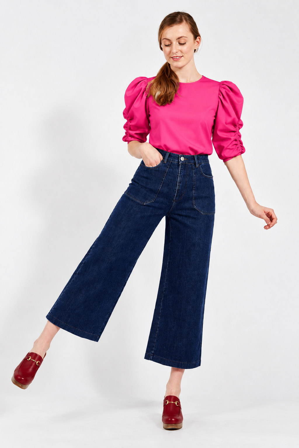 Blusa ruche fucsia