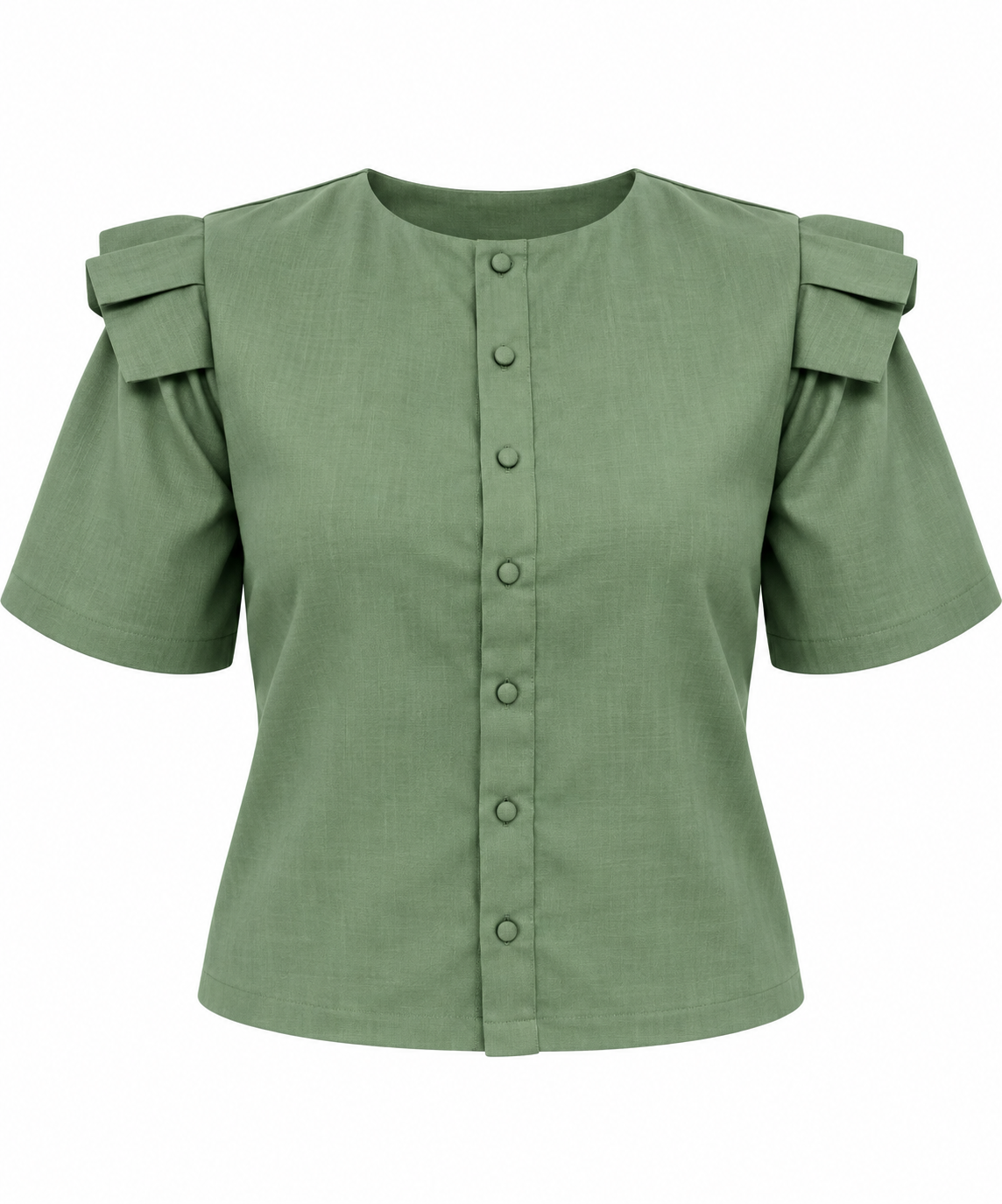 Camisa volante lino/rayon