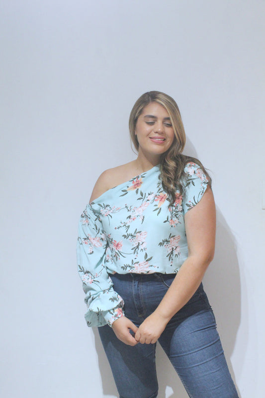 BLUE Blouse asimétrica