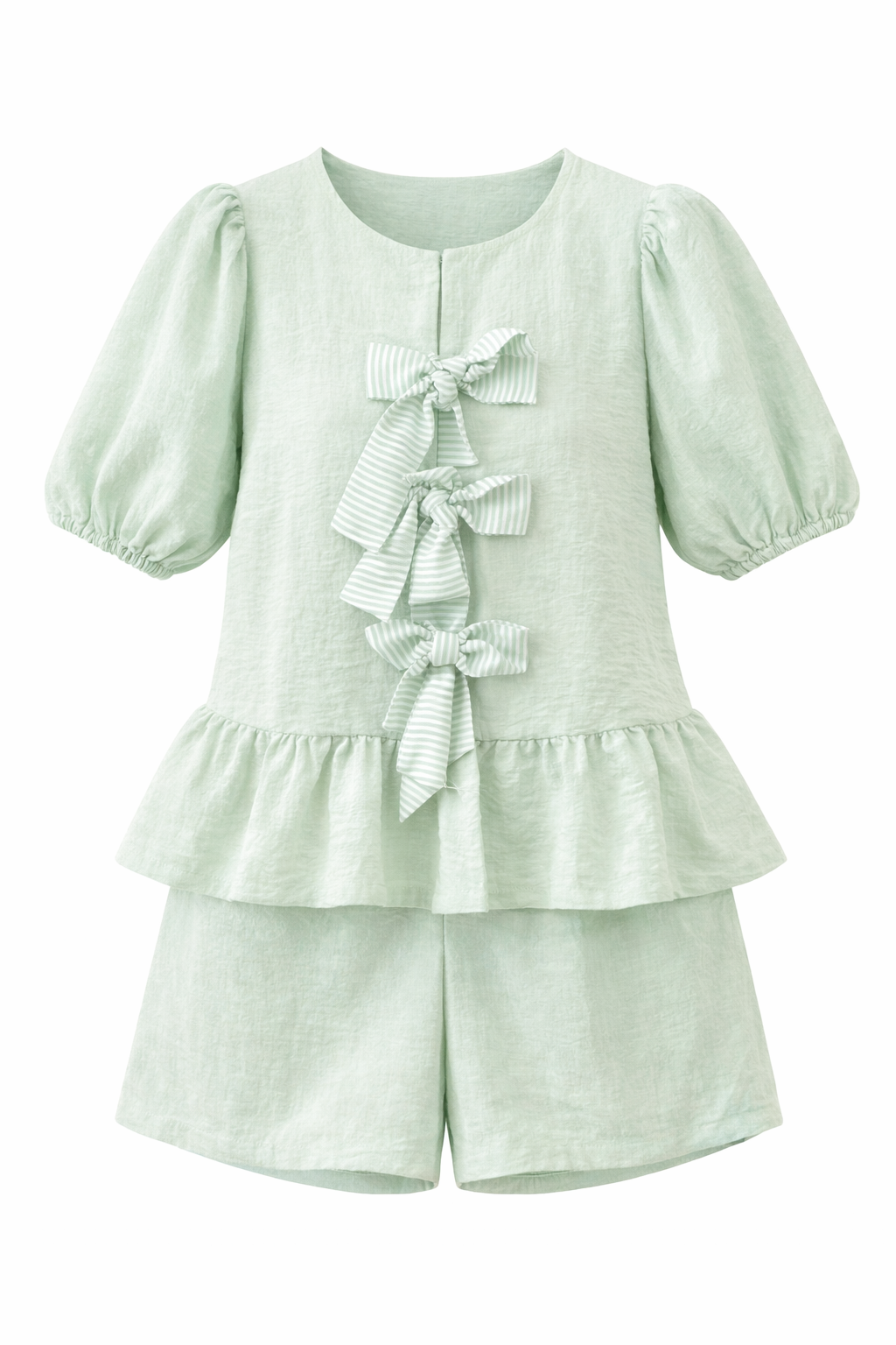 SET EN LINO VERDE MENTA