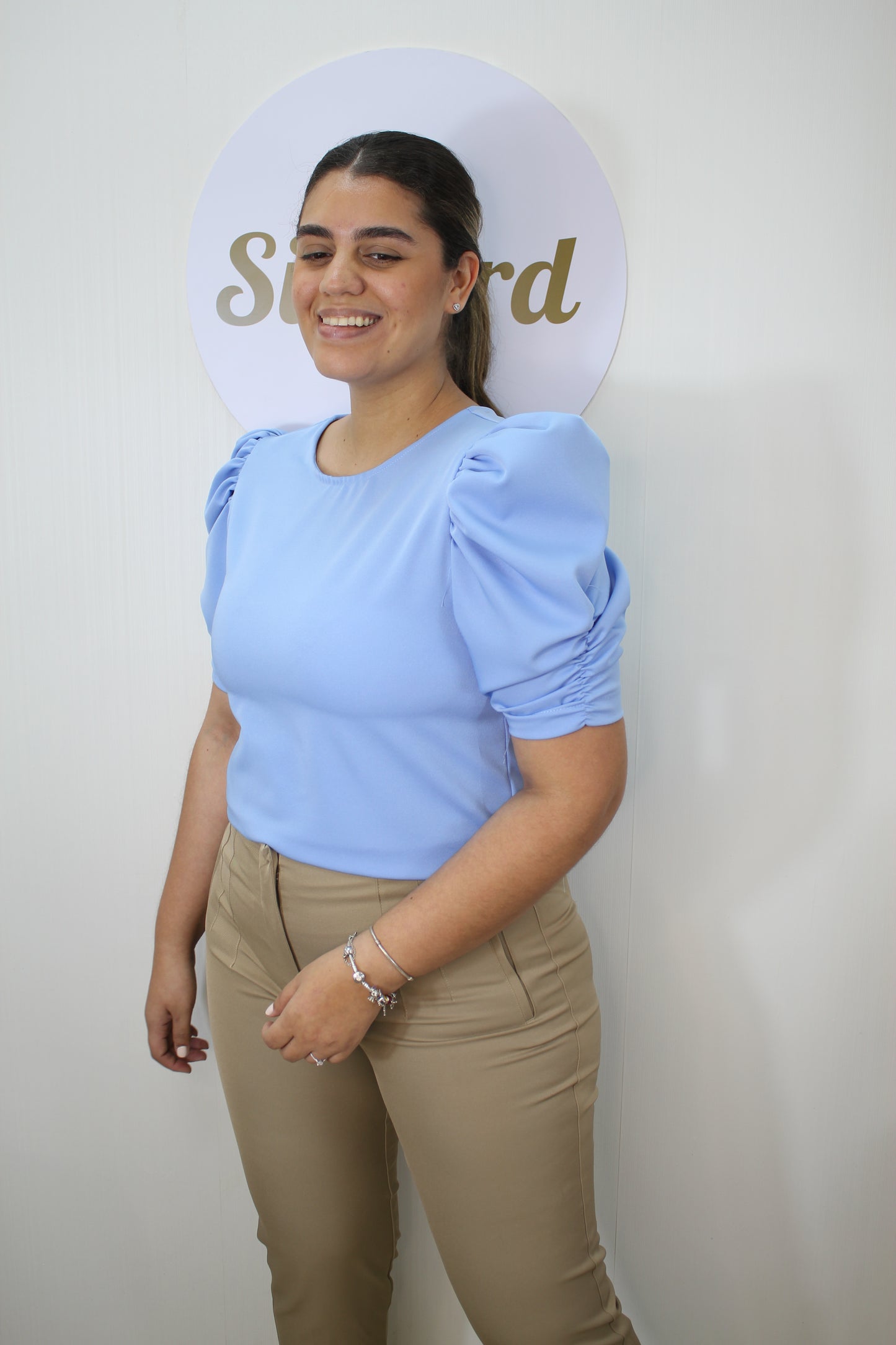 Blue Ruche Blouse