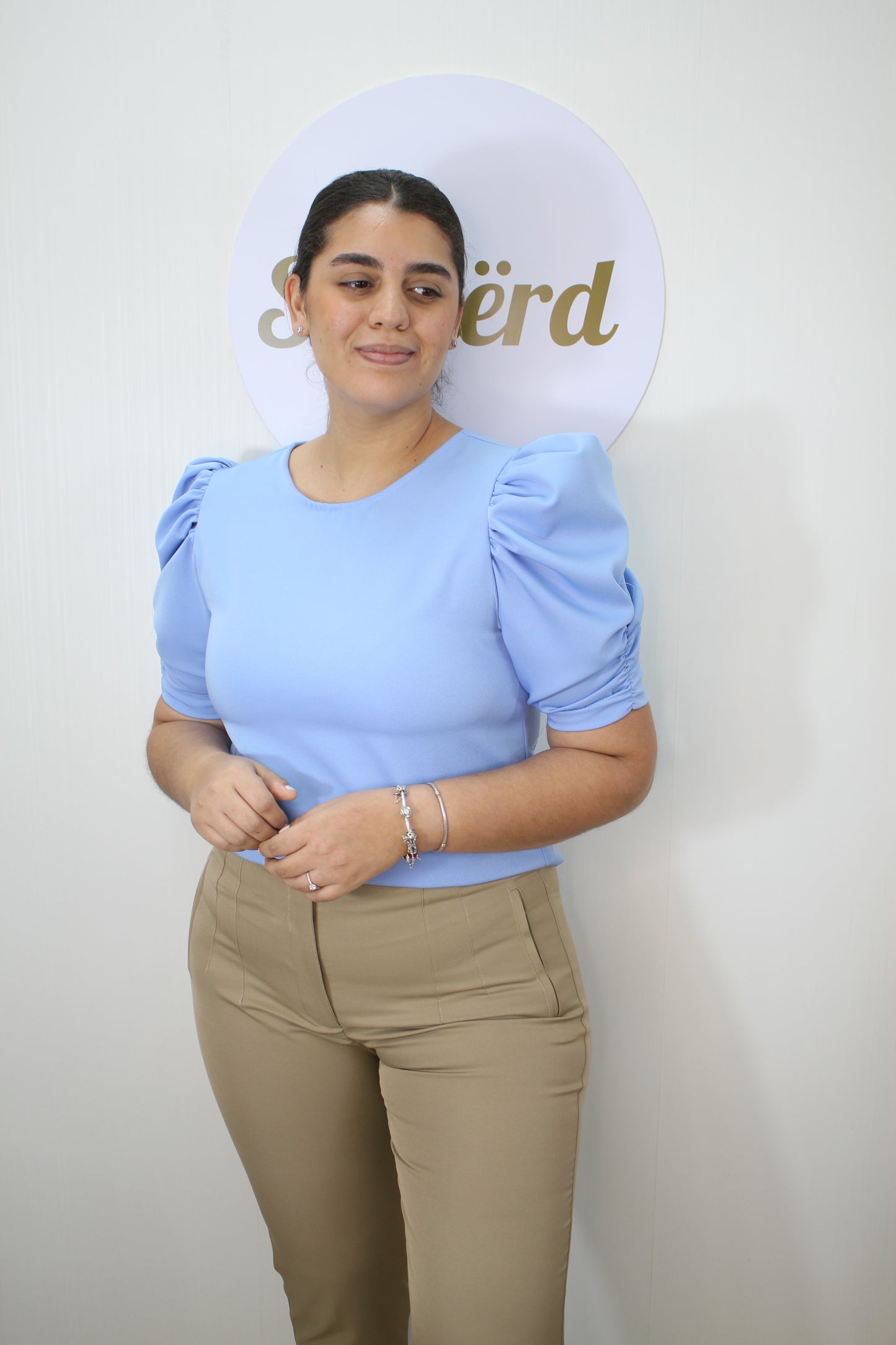 Blue Ruche Blouse