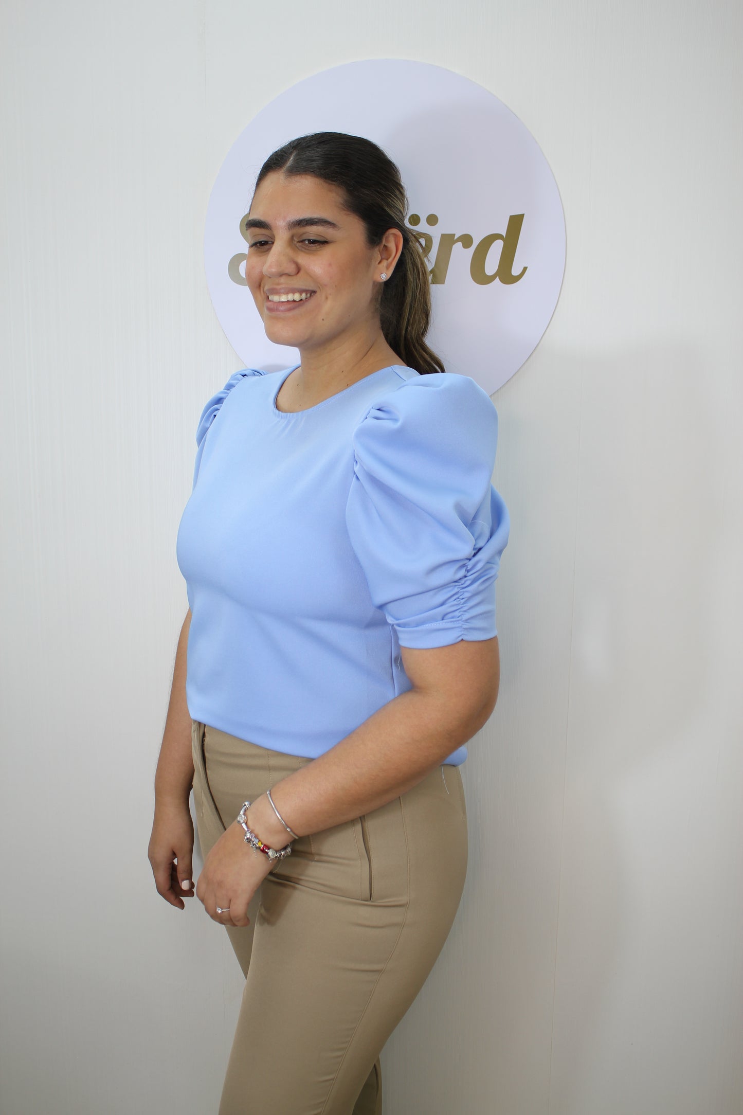 Blue Ruche Blouse