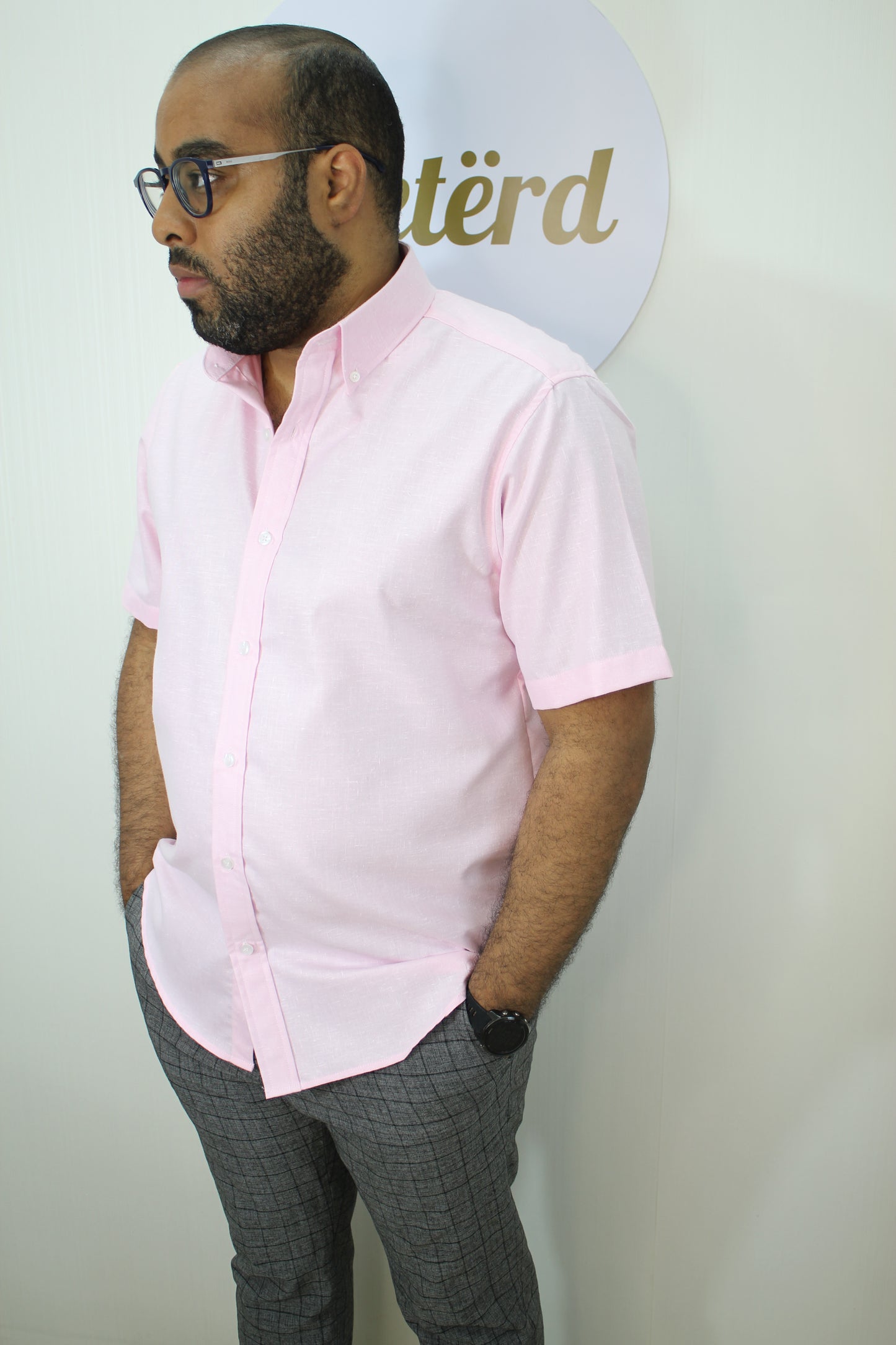 Camisa Rosada Mangas Cortas