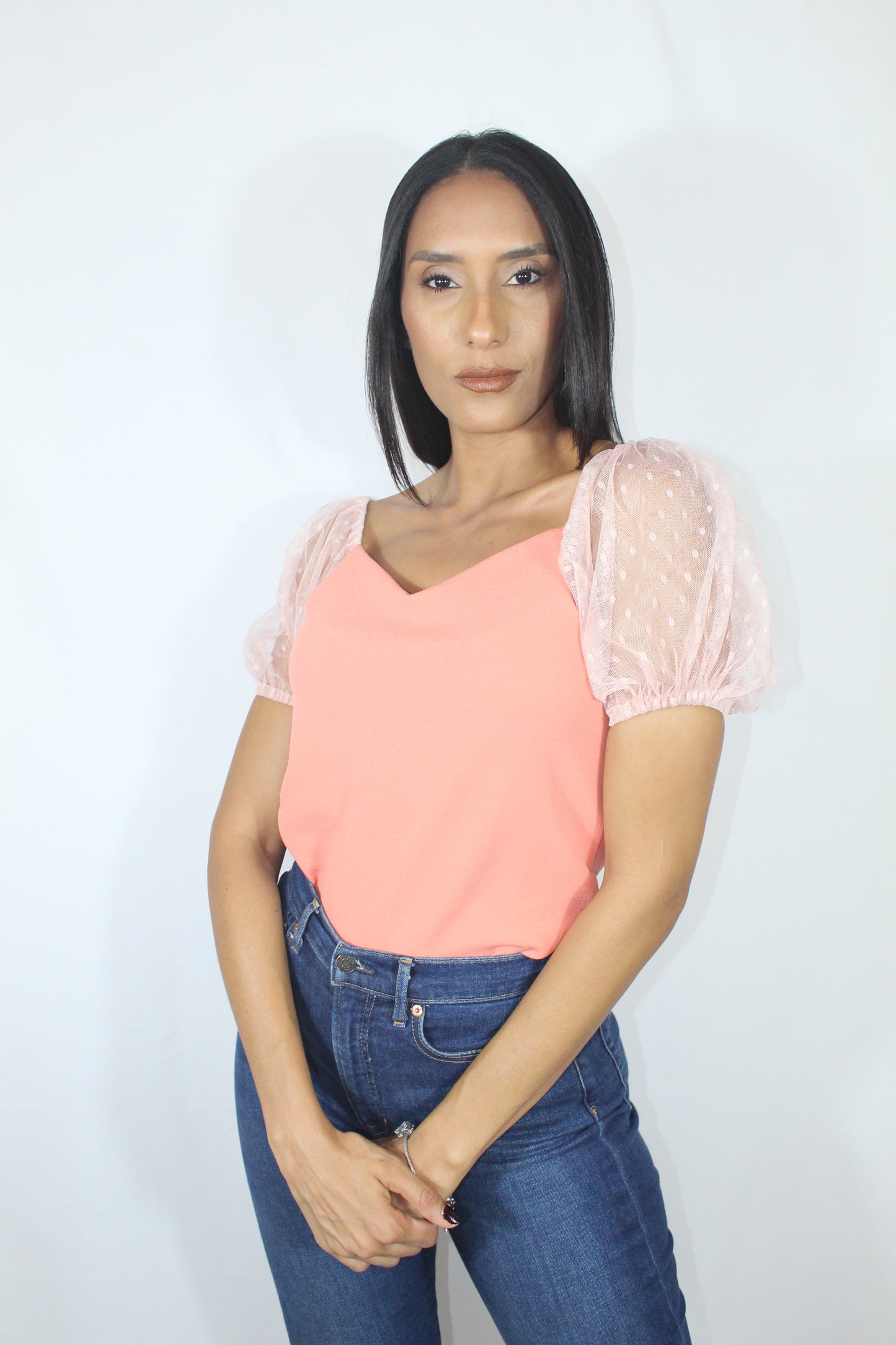 Salmon  Tul blouse